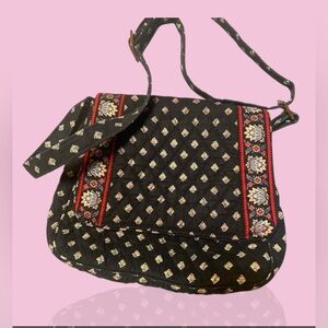 Vera Bradley Black and Red Floral Crossbody Bag